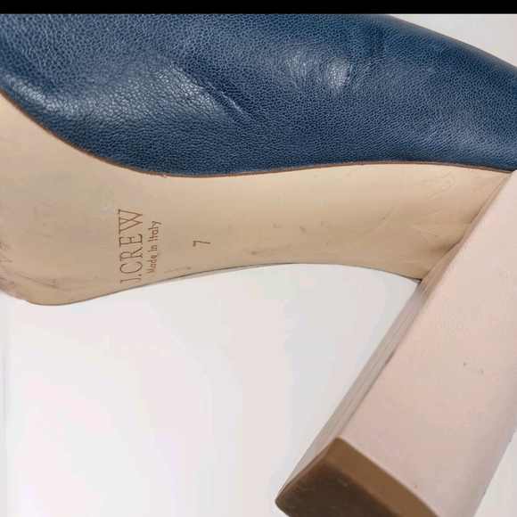 J. Crew Women's Navy and Cream Heels - Picture 8 of 10